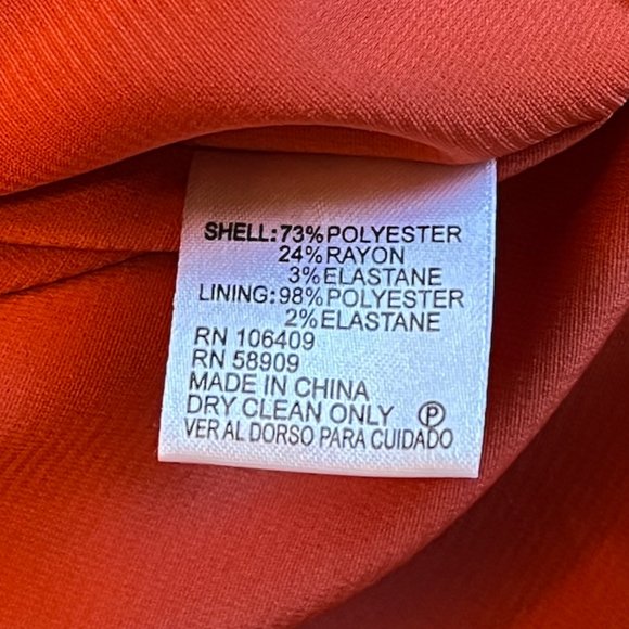 EUC Gianni Bini long sleeve dress w/ruffles, burnt orange, sz 8 - Picture 14 of 15